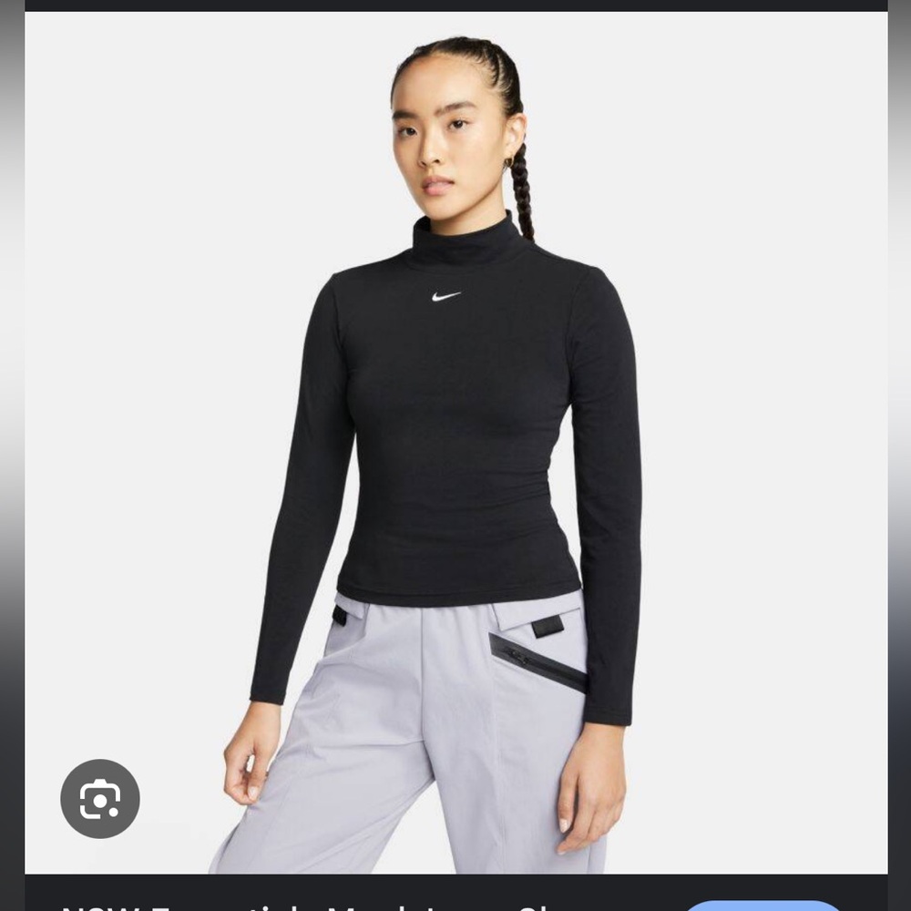 Nike Black Mock Neck Long Sleeve Top